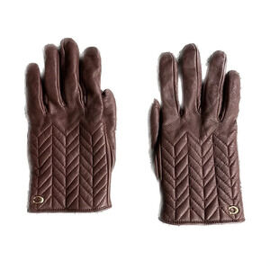 Coach Burgundy Leather Gloves